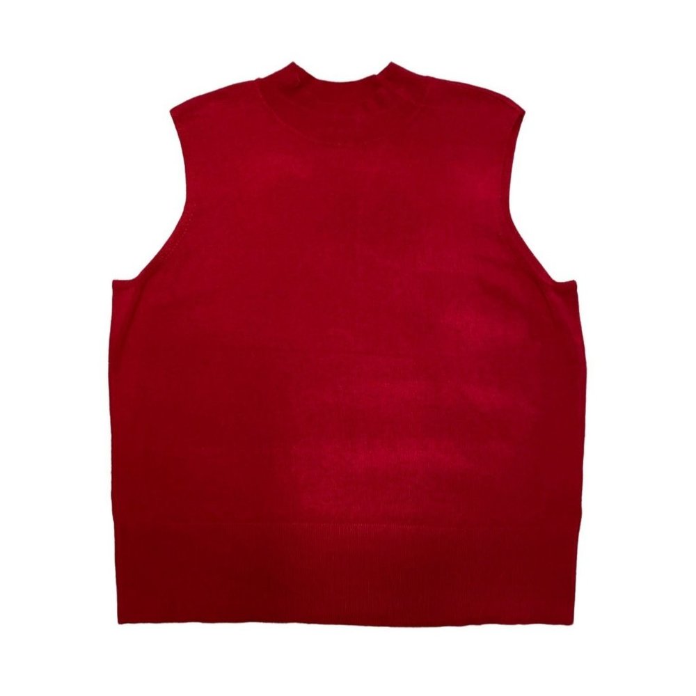 Worthington red knit sleeveless mock neck sweater vest size XXL